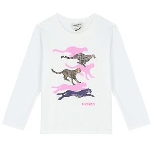 Kenzo Girls White Cheetah T-Shirt